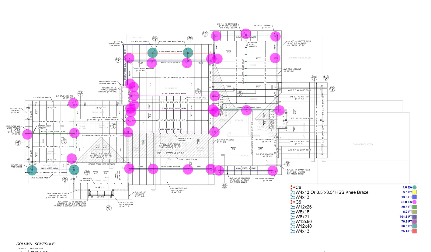 Structural steel takeoff sample_ residential_markups